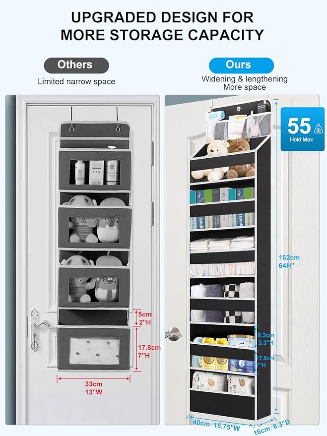 Over the Door Storage Hanging, 6 Tier Behind Door Organizer