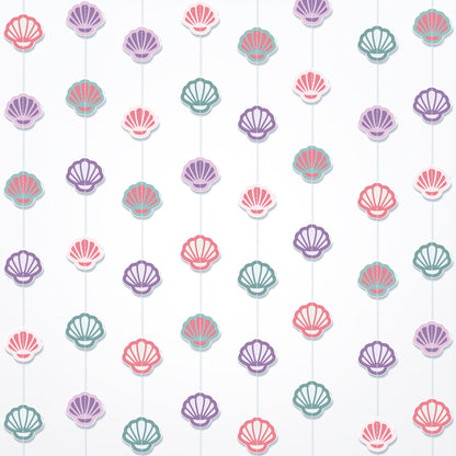 KatchOn, Seashell Banner Garland - 6.5 Feet, 8 Strings | Seashell Under The Sea garland, Under The Sea Party Decorations | Mermaid Garland, Mermaid Birthday Decorations, Ocean Themed Party Decorations