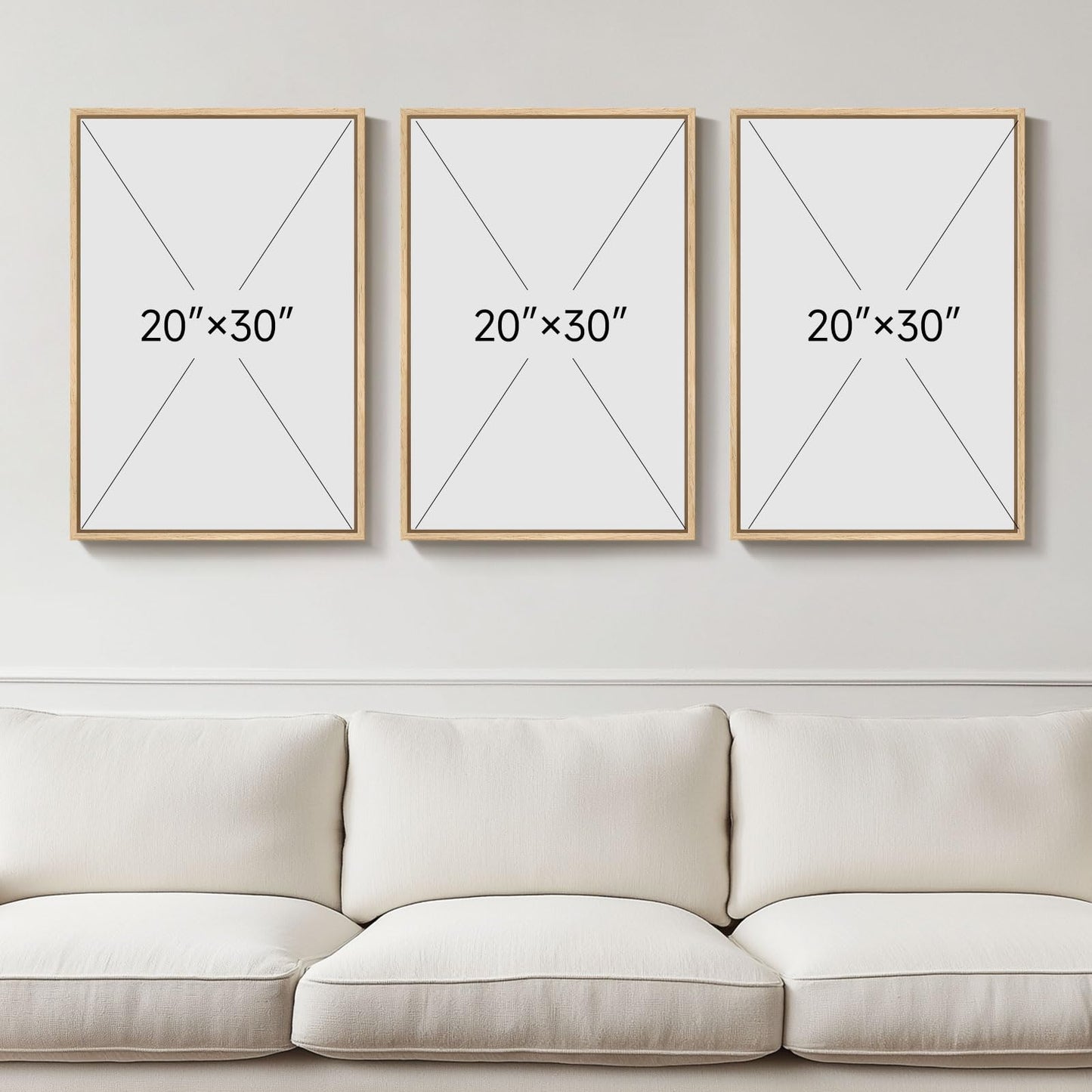 Large Framed Black and White Neutral Abstract Wall Art, 3 Piece Minimalist Canvas Prints Paintings Artwork for Walls, Boho Geometric Pictures for Living Room Hallway Office Wall Decor Total 30x60 In