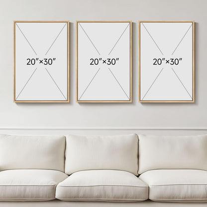 Large Framed Black and White Neutral Abstract Wall Art, 3 Piece Minimalist Canvas Prints Paintings Artwork for Walls, Boho Geometric Pictures for Living Room Hallway Office Wall Decor Total 30x60 In