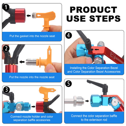 JWGJW Airless Spray Gun Guide Accessory Tool w/ 517 Tip 10 Inch Airless Extension Pole,Spray Guide Painting Tool for Graco Titan Airless Paint Sprayer Gun.