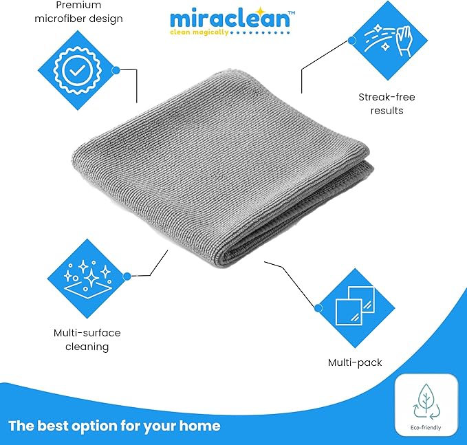 Microfiber Cleaning Cloth Grey 12 Pack Premium Microfiber Towels