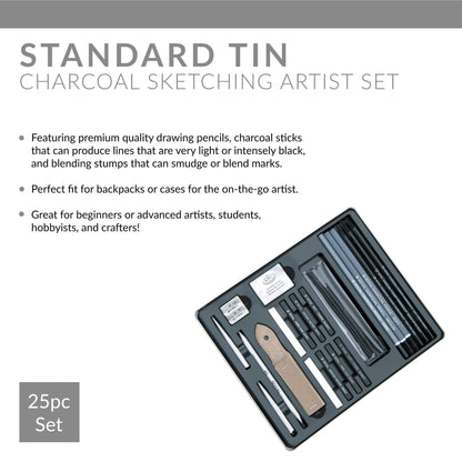 Essentials(TM) Medium Charcoal Art Set W/Tin