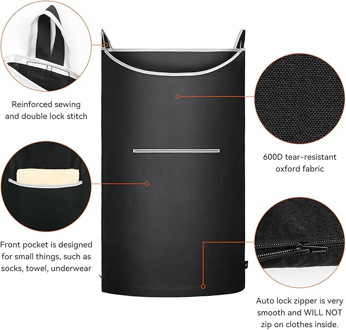 XL Hanging Laundry Hamper, Over Door/Wall Mount, Large Capacity, Modern Design