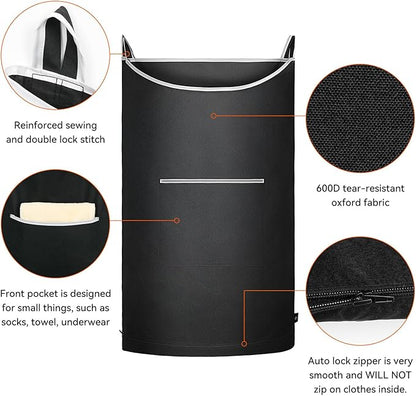 XL Hanging Laundry Hamper, Over Door/Wall Mount, Large Capacity, Modern Design