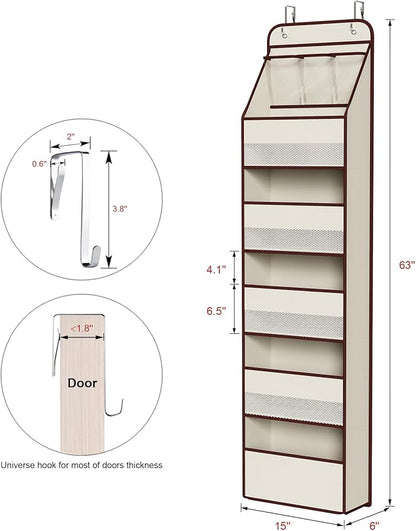 Univivi 6-Shelf Over Door Hanging Organizer Fabric Baby Door Storage