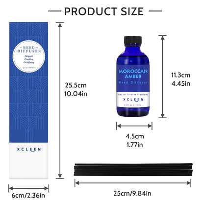 Reed Diffusers Set, 3.7 Oz Scent Diffuser, 6 Reed Diffuser Sticks, Home Fragrance Hyacinth, Peony & Citrus, Aromatherapy Oil Diffuser Reeds, More Masculine Scent, Bathroom & Office Decor 110ml
