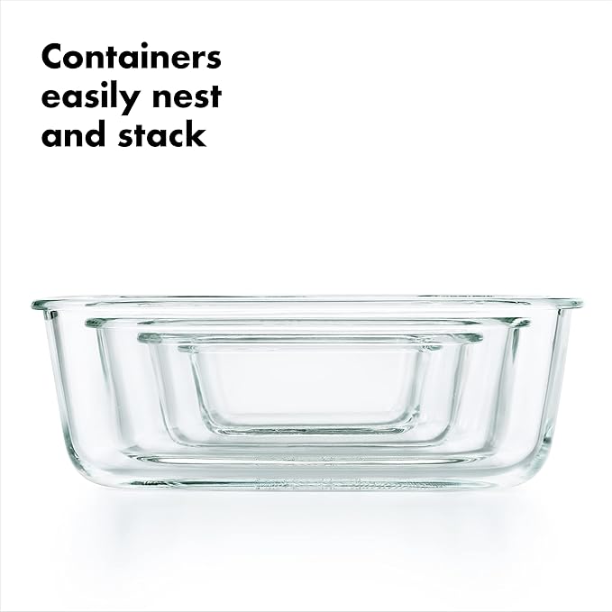 OXO Good Grips 1.6 Cup Smart Seal Leakproof Glass Rectangle Airtight Food