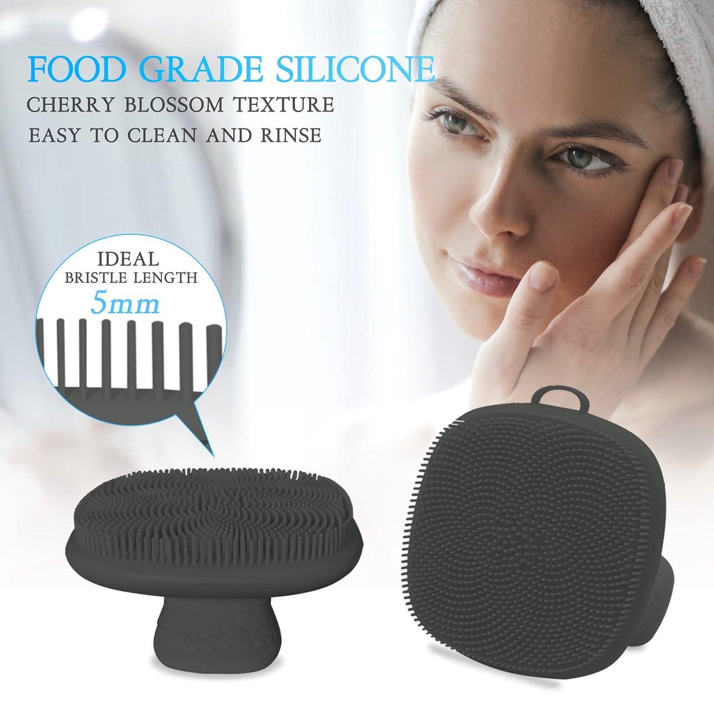 Face Scrubber, Gentle Pore Scrubber Silicone Face Exfoliating Scrubber, Face Wash Brush Manual Waterproof Cleansing Skin Care Face Scrub Wash Brushes for Men and Women