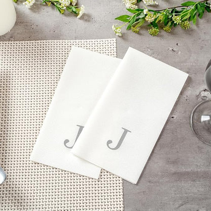 Luxenap 15.8 X 7.9 Inch Linen-Feel Guest Towels, 50 Lettered Hand Towels
