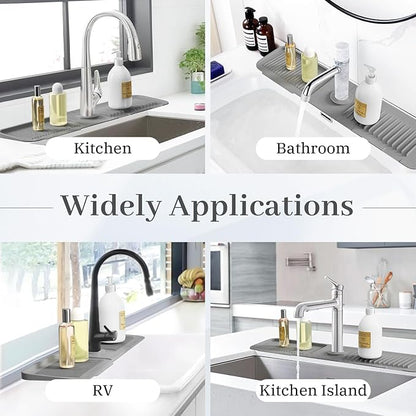 PoYang 24 Inch Faucet Mat for Kitchen Sink Splash Guard Behind Faucet, Sink