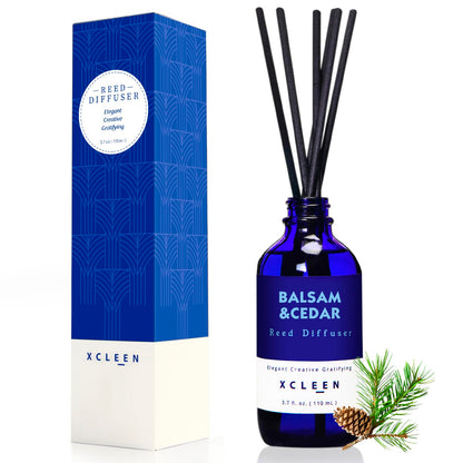 Reed Diffusers Set, 3.7 Oz Scent Diffuser, 6 Reed Diffuser Sticks, Home Fragrance Hyacinth, Peony & Citrus, Aromatherapy Oil Diffuser Reeds, More Masculine Scent, Bathroom & Office Decor 110ml