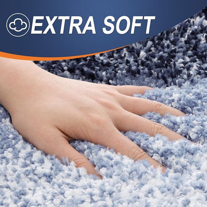 OLANLY Large Bathroom Rugs Mat 40x24, Extra Soft Absorbent Microfiber Bath Rugs, Rubber Backing, Quick Dry, Washable Bath Mats for Bathroom Floor, Tub and Shower, Home Decor Accessories, Navy Blue