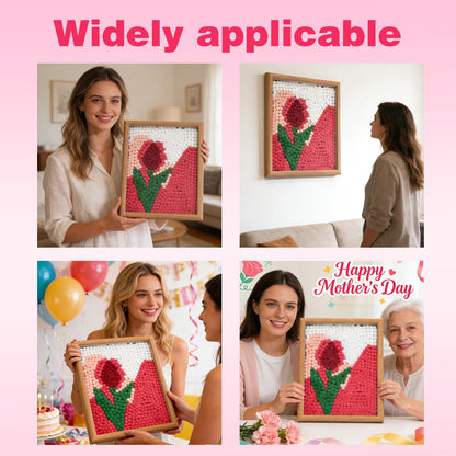 URSDIART Tulip Pom Pom Art Kit for Adults,Perfect Pompom Arts and Crafts Painting Kit,Colorful 1000+ Pom Poms and Supplies Included,Creativity DIY Pom Pom Paintings Project Supplies