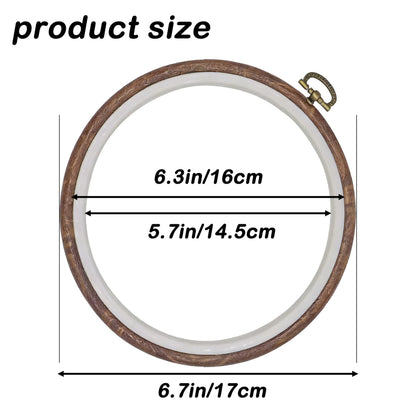 4 Pcs 6 Inch Embroidery Hoop, Round Cross Stitch Hoop Rings Durable Embroidery Hoops for DIY Art Craft Sewing Projects, Decorative Embroidery Hoop Frame Kits for Handmade Ornaments & Home Display