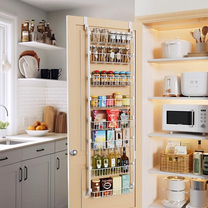 Delamu Over The Door Pantry Organizer, 8-Tier Metal Pantry Door Organization