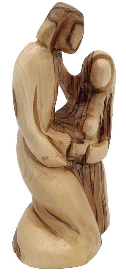 Zuluf Solid Olive Wood Holy Family Figurine 5.5" – Hand-Carved Nativity Statue for Christmas Decor – Catholic Art Piece for Home, Church Table, or Office Display – HOF010