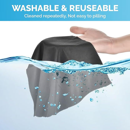 Microfiber Cleaning Cloths 6 Pack – 6x7 Inch Lint‑Free Lens & Screen Cleaner –