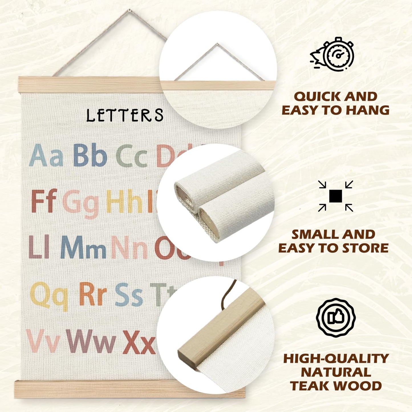 Supwhd Classroom Wall Decor, Numbers and Alphabet Educational Wall Art Poster, Alphabet ABC Numbers from 1 to 20 Poster Wall Decor for Toddler Kids Room Playroom Classroom, 12x16 Set of 2