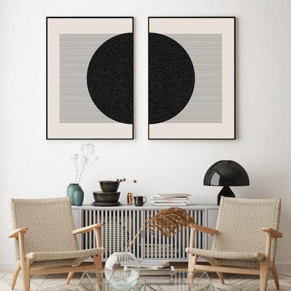 Black And Beige Minimalist Wall Art Geometric Picture Minimalist Boho Posters Abstract Geometric Print Black And Beige Boho Painting Line Canvas Bohemia Modern Artwork Decor 16x24inx2 No Frame