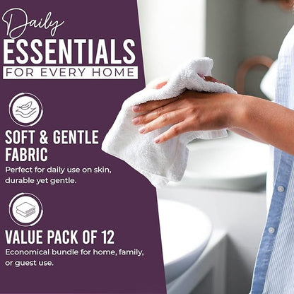 DAN RIVER 12 Pack Wash Cloths for Showering