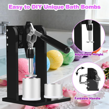 Bath Bomb Press Machine 2 Pcs 1.8 inches Bath Bomb Molds with Surprise Inside for DIY Shower Steamer Shampoo Bar Gifts