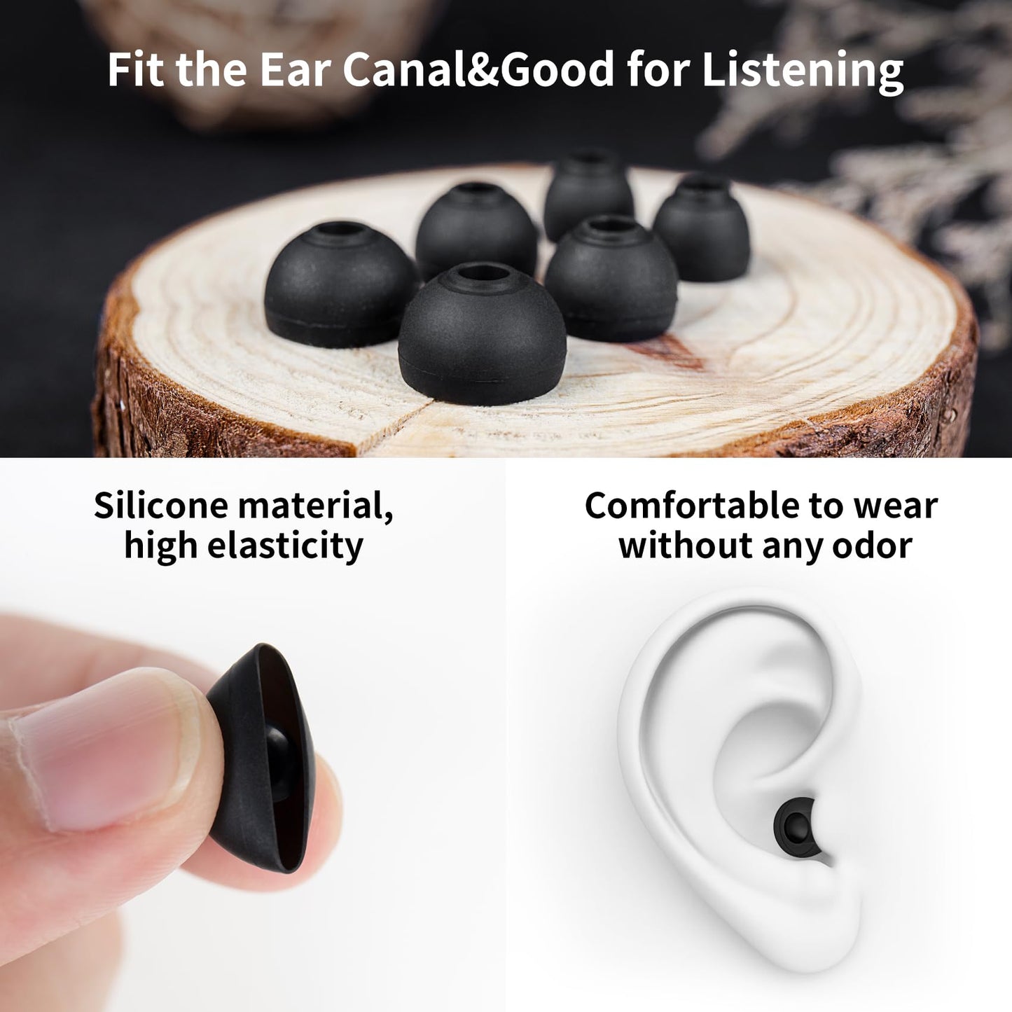CCZ ZT01 24 PCS/12 Pairs Earbud Tips, KZ ZS10 PRO IEM Eartips, Replacement in Ear Monitor Rubber Tips for ZSN PRO X, EDX PRO, ZAS, KBEAR KS1, KS2, CCZ Melody, DC01 PRO, DC02, MC02,DC03 (Black, S/M/L)
