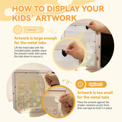 2-Pack Kids Artwork Frames 10x12.5 Front Opening Kids Art Frame for Wall Art work Picture Display Holds 50+ Pcs for Kids Drawings Changeable Frames for Kids' Artwork Storage and Display – Black