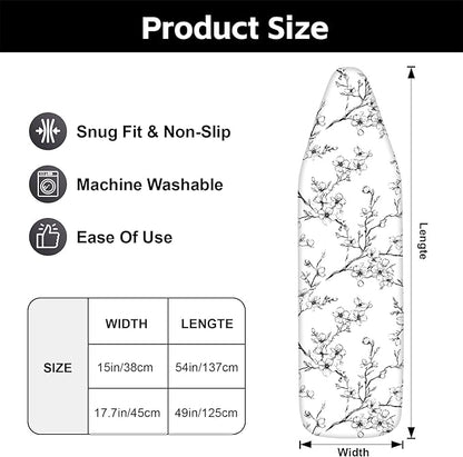 Floral Ironing Board Cover 17.7"x49", Standard Size Iron Board Covers