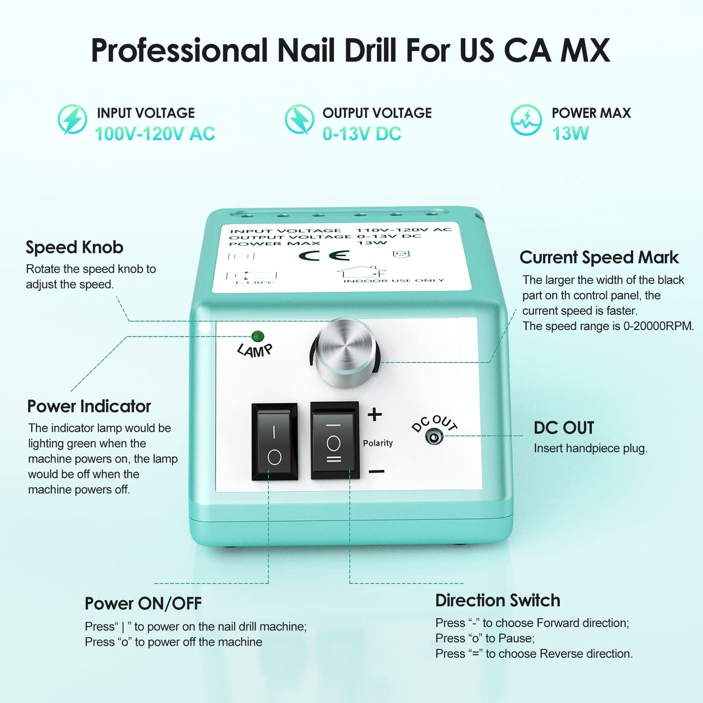 Professional Nail Drill Machine 30000 RPM Efile Electric Nail Filer Kit for Finger Toe Nails, Acrylic Gel Nails, Manicure Pedicure Drill with 6Pcs Nail Bits, 106Pcs Sanding Bands - Pink