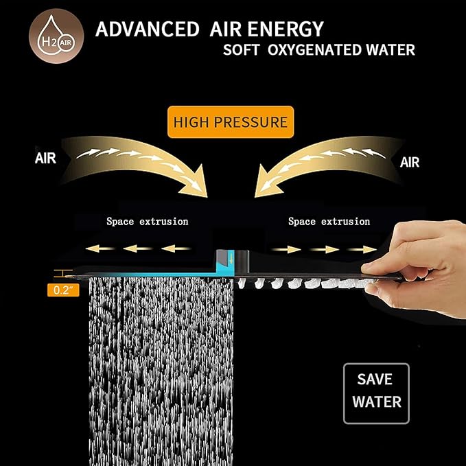 BESy 12 Inch Rain Shower Head, 12" Square Rainfall & High Pressure Stainless Steel Bath Showerhead, 1/16" Ultra Thin, Waterfall Full Body Coverage with Silicone Nozzle, Oil Rubbed Bronze Finish