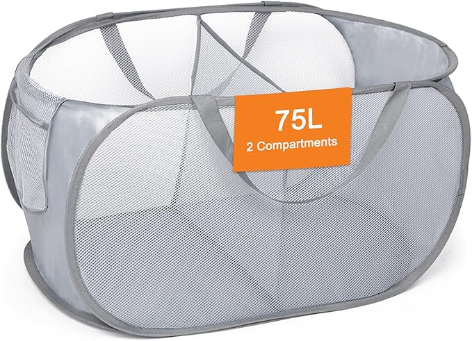 Sturdy Collapsible Laundry Baskets, Foldable Pop Up Laundry Hamper, Durable 2