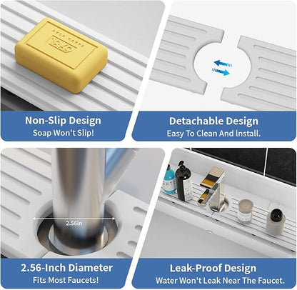 Stone Faucet Mat for Kitchen Sink, Water Absorbing Sink Water Splash Guard