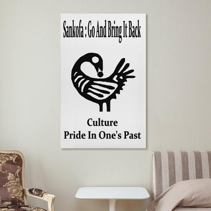 Sankofa Go And Bring It Back Adinkra Symbol Pride In Past Canvas Printing Wall Art Prints Posters Minimalist Scandinavian Wall Decor for Living Room Bedroom Office Classroom 12x18inch(30x45cm)