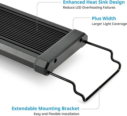 NICREW ClassicLED Plus LED Aquarium Light with Timer, 32 Watts, for 48 to 54 Inch Fish Tank Light, Daylight and Moonlight Cycle