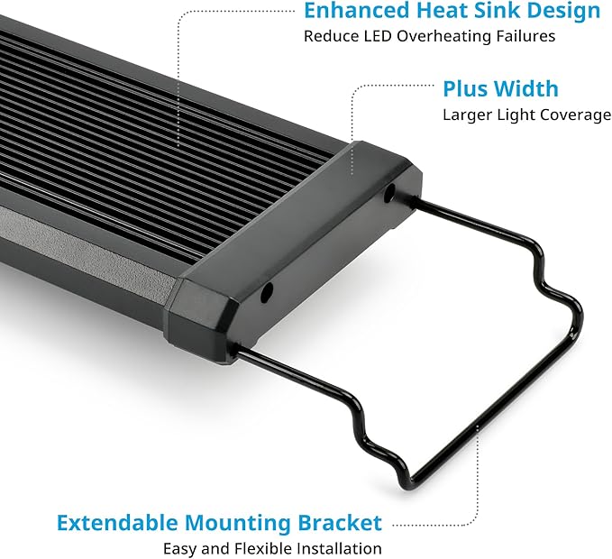 NICREW ClassicLED Plus LED Aquarium Light with Timer, 10 Watts, for 12 to 18 Inch Fish Tank Light, Daylight and Moonlight Cycle