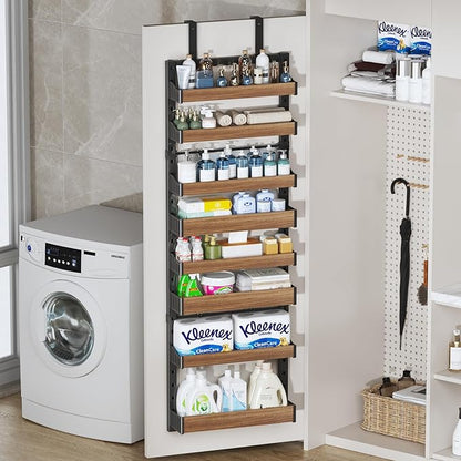 8-Tier Over The Door Pantry Organizer, Heavy-Duty Metal Wall Mount or Hanging