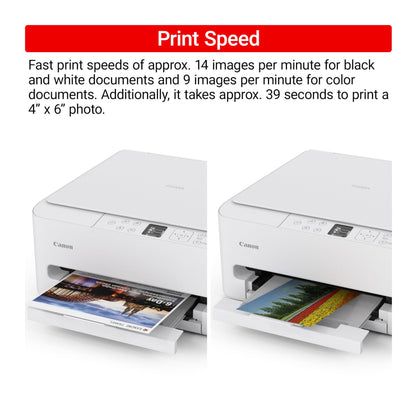 Canon PIXMA TS6520 Wireless Color Inkjet Printer Duplex Printing, White – Home Printer with Copier/Scanner, 1.42” OLED Display, Intuitive Control Panel, Compact Design