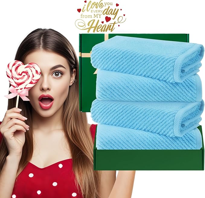 VOOVA & MOVAS Hand Towels for Bathroom Set of 4，Large 18"x 28"