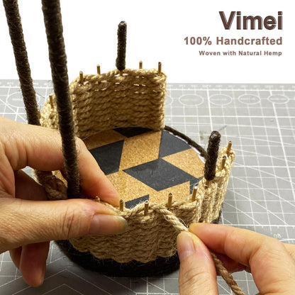 Vimei Handwoven Hemp Rope Phone Stand, Boho Desktop Holder