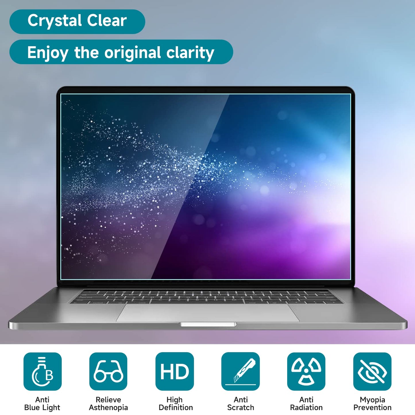 2 Pack 16 Inch Anti Blue Light Screen Protector for Lenovo/Dell/HP/ASUS/LG, Reduce Eye Strain Anti Glare Blue Light Blocking Screen Protector for 16’’ with 1920x1200 Resolution Laptop