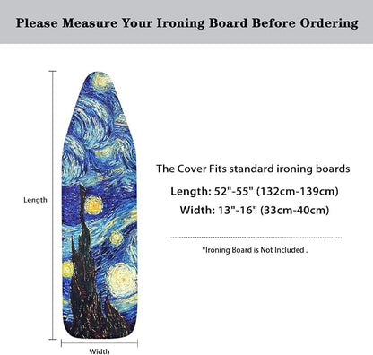 Starry Night Ironing Board Cover and Pad Standard Size Van Gogh Padded Table