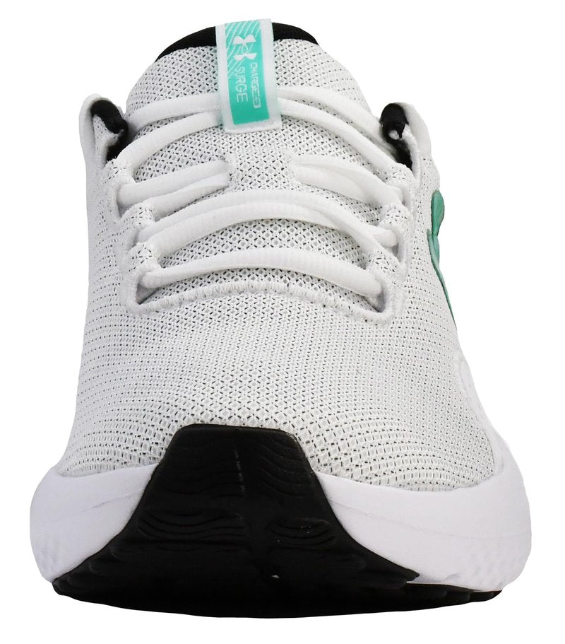 Under Armour Men's Charged Rogue 4 Sneaker, White/Black/Green Mode, 11.5
