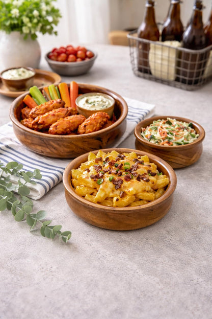 AYANSHITIK Acacia Wood Serving Bowls Set of 3 (4, 6 and 8 Inch), 100% Solid Natural Acacia, Smooth Polished Finish round, for Snack, Salad, and Fruit