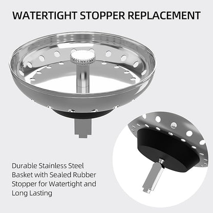 Kitchen Sink Strainer 2 Pack Drain Stopper Combo Basket Replacement