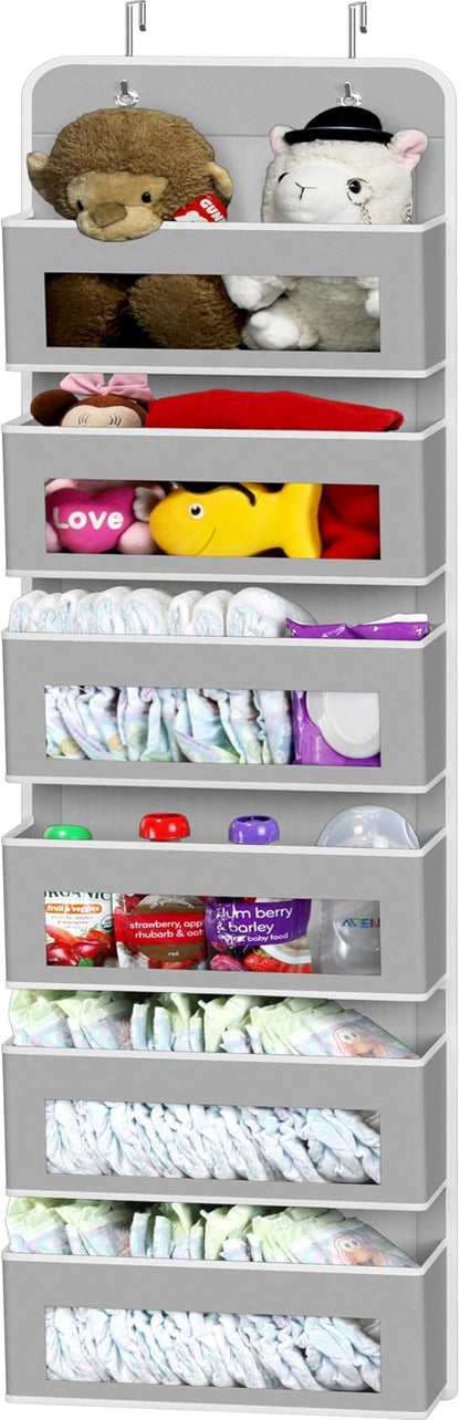 Simple Houseware 6 Clear Window Pocket Over Closet Door Storage Hanging