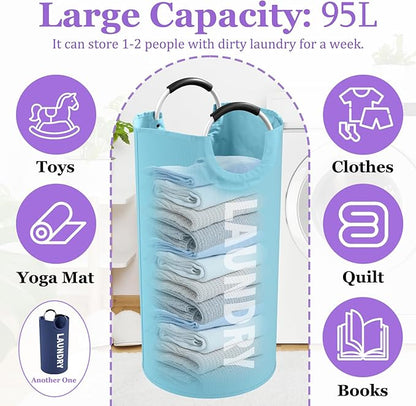 2Pcs Foldable Laundry Basket