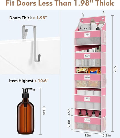 Over The Door Organizer Hanging, 2 Pack 5 Shelf Behind The Doors Storage