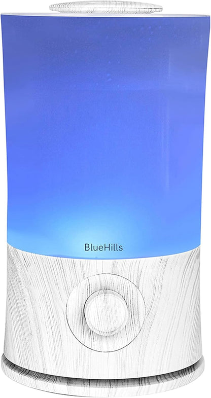 BlueHills Premium 2000 ML XL Large Essential Oil Diffuser Aromatherapy Humidifier for Large Room Home 40 Hour Run Huge Coverage Area 2 Liter Extra Large Capacity Huge Diffuser Wood Grain E005