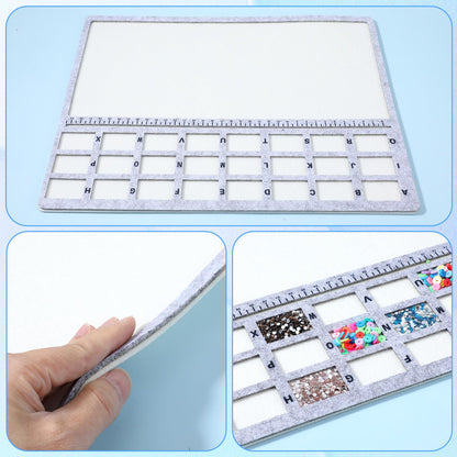 3 Pcs hobbyworker Bead Mat,Soft Perfect Stable,Surface Flocking with Centimeter Scale 3 Pcs Set and Stainless Steel Handy Tweezers with Scoop for Jewelry Making Beading Supplies